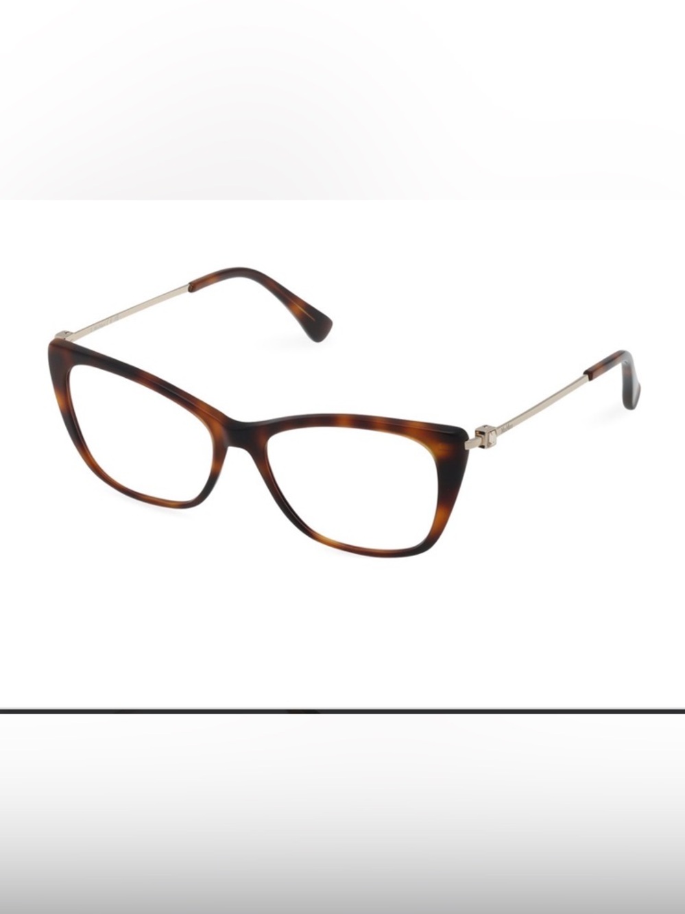New MaxMara Women's Brown Tortoiseshell Cat-Eye Glasses. Italian Designer